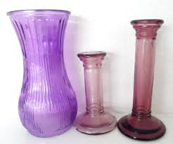 Radiant Orchid Vase and Candle Holders via Etsy