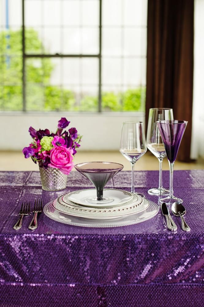 Purple Tablescapes via bridesofnorthtexas.com